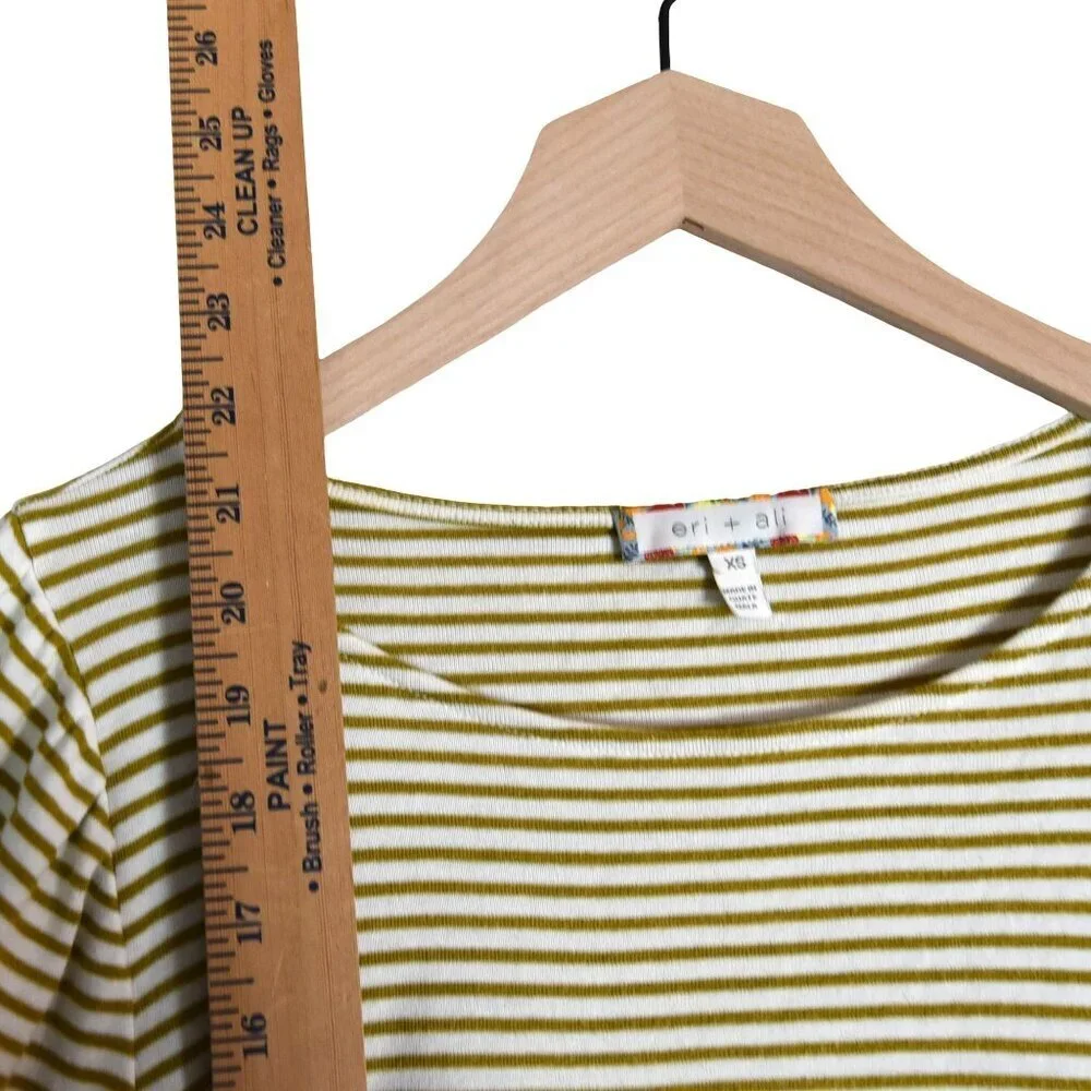 Eri + Ali Striped Puff Sleeve Top XS Cottagecore Preppy